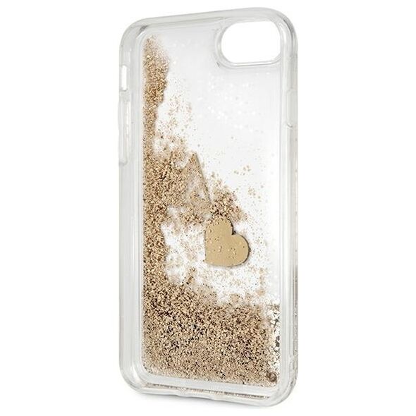 Guess case for iPhone SE 2022 / SE 2020 / 7 / 8 GUOHCI8GLHFLGO hard case gold Charms 2 Liquid Glitter 3700740478554
