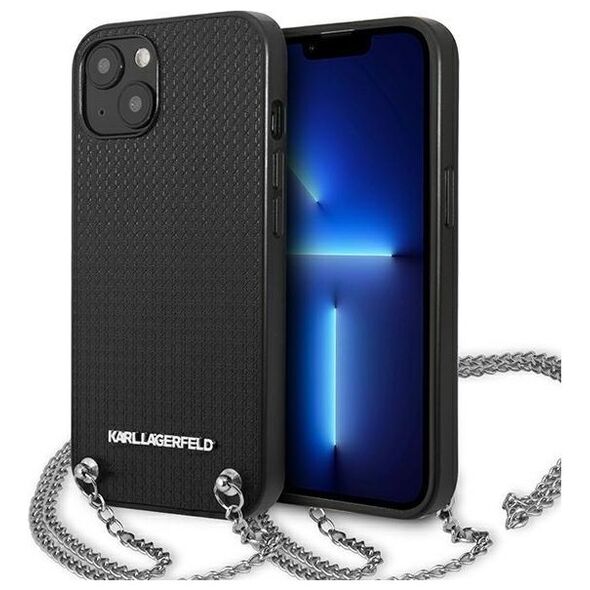 Karl Lagerfeld case for iPhone 13 KLHCP13MPMK black hard case Chain Logo 3666339049935