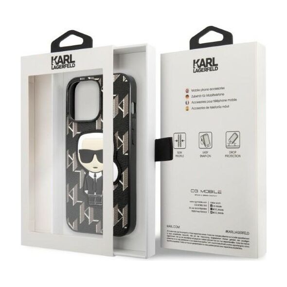 Karl Lagerfeld case for iPhone 13 Pro KLHCP13LPMNIKBK black hard case Monogram Iconic Karl 3666339049386