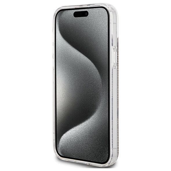Guess case for iPhone 15 Plus 6,7&quot; GUHCP15MH4PSEGW brown HC IML 4G GOLD STRIPE 3666339222833