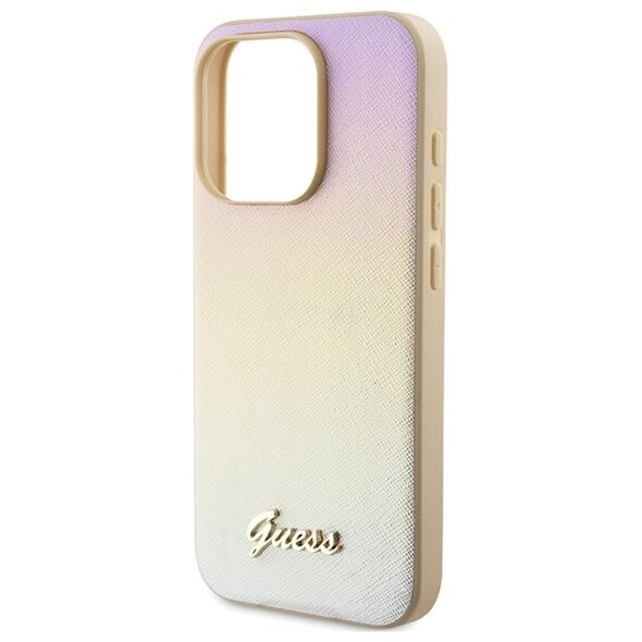 Guess case for iPhone 14 Pro Max 6,7&quot; GUHCP14XPSAIRSD gold HC PU SAFFIANO IRIDESCENT SCRIPT 3666339225056