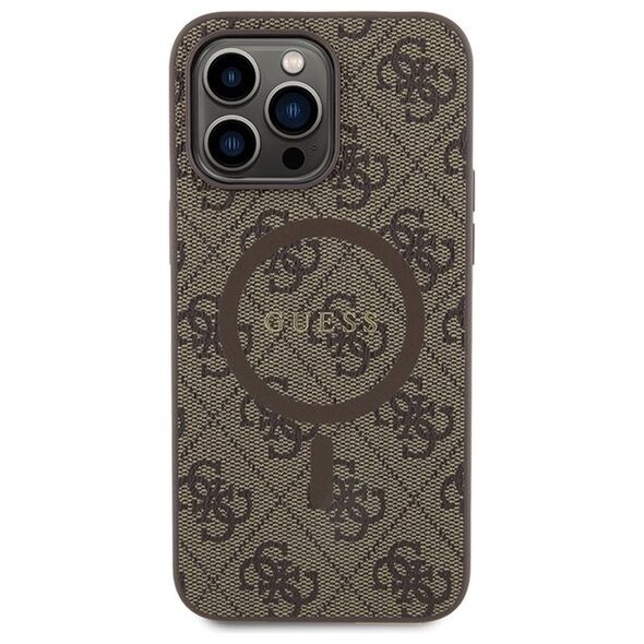 Guess case for iPhone 13 Pro Max 6,7&quot; GUHMP13XG4GFRW brown HC MAGSAFE PU 4G RING CLASSIC LOGO 3666339226411