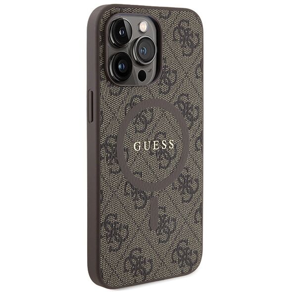 Guess case for iPhone 13 Pro Max 6,7&quot; GUHMP13XG4GFRW brown HC MAGSAFE PU 4G RING CLASSIC LOGO 3666339226411