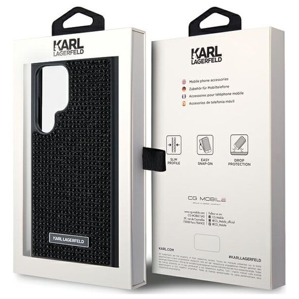 Karl Lagerfeld case for Samsung Galaxy S24 Ultra KLHCS24LHDSPRK black HC RHINESTONE LOGO METAL PLATE 3666339241896