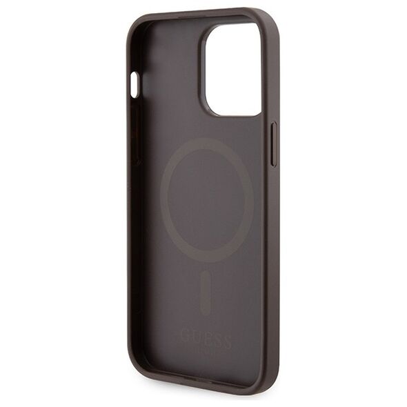 Guess case for iPhone 15 Pro 6,1&quot; GUHMP15XP4RPSW brown HC MAGSAFE 4G PRINTED STRIPES 3666339203474