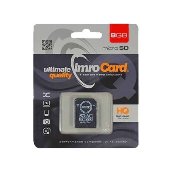 Imro memory card 8GB microSDHC cl. 10 + adapter 5902768015478