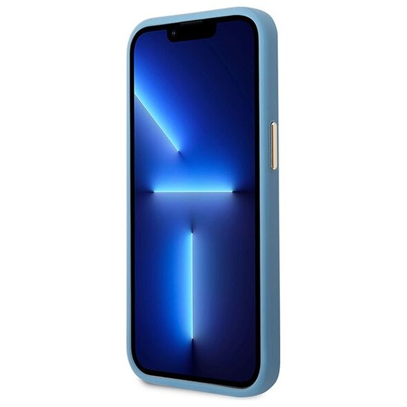 Guess case for iPhone 14 Pro 6,1&quot; GUHMP14LU4GPRB blue hard case 4G Logo Plate MagSafe 3666339070007