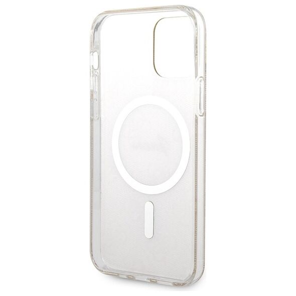 Guess set case + charger for iPhone 12 / 12 Pro 6,1&quot; GUBPP12MH4EACSW brown hard case 4G Print MagSafe 3666339102852