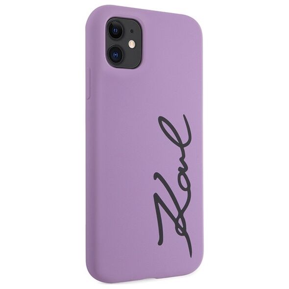 Karl Lagerfeld case for iPhone 11 / Xr KLHCN61SKSVGU purple hardcase Silicone Signature 3666339130602