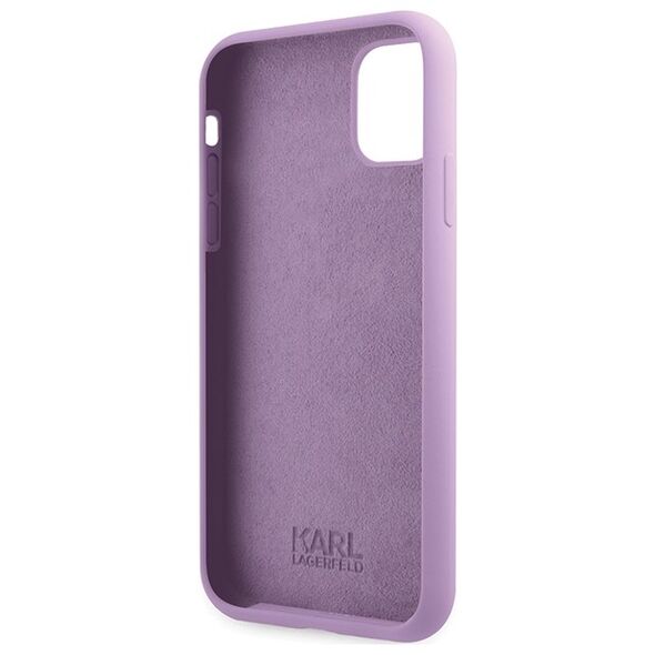 Karl Lagerfeld case for iPhone 11 / Xr KLHCN61SKSVGU purple hardcase Silicone Signature 3666339130602