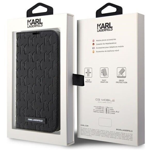 Karl Lagerfeld case for iPhone 14 Pro 6,1&quot; KLBKP14LSAKLHPK black Saffiano Monogram 3666339122966