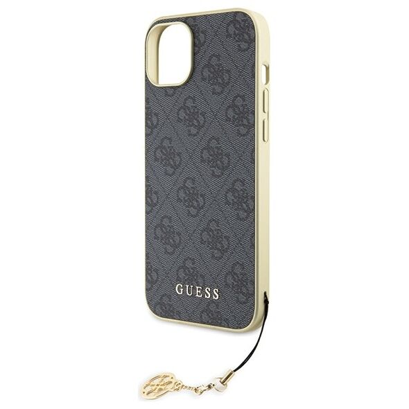 Guess case for iPhone 15 Plus 6.7&quot; GUHCP15MGF4GGR gray hardcase 4G Charms Collection 3666339171674