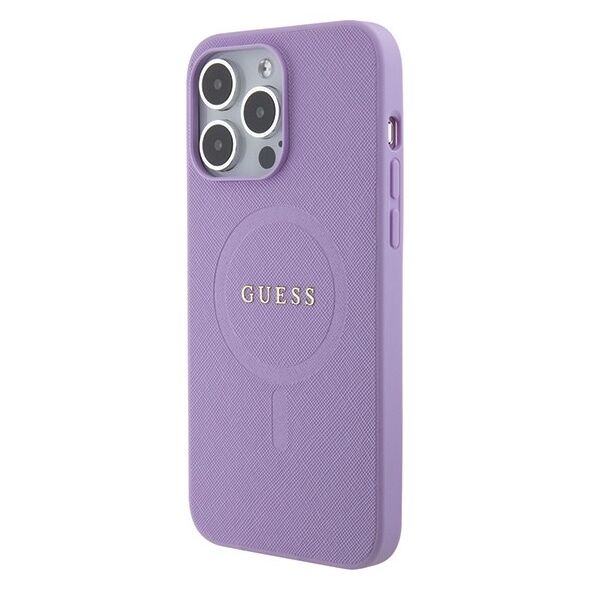 Guess case for iPhone 15 Pro Max 6.7&quot; GUHMP15XPSAHMCU purple hardcase Saffiano MagSafe 3666339155933