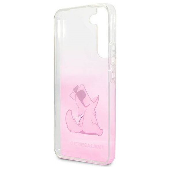 Karl Largerfeld case for Samsung Galaxy S22 Plus KLHCS22MCFNRCPI pink hard case Choupette Eat Gradient 3666339045722