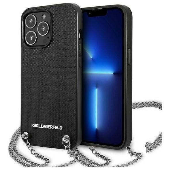 Karl Lagerfeld case for iPhone 13 Pro Max KLHCP13XPMK black hard case Chain Logo 3666339049959