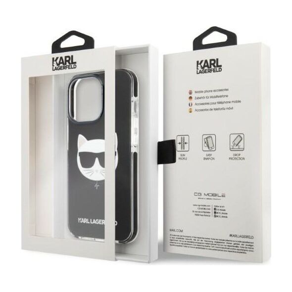 Karl Lagerfeld case for iPhone 13 Pro KLHCP13LTPECK black hard case Iconic Choupette Head 3666339048501