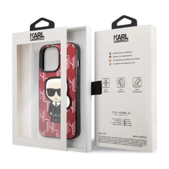 Karl Lagerfeld case for iPhone 13 Pro Max KLHCP13XPMNIKPI red hard case Monogram Iconic Karl 3666339049430