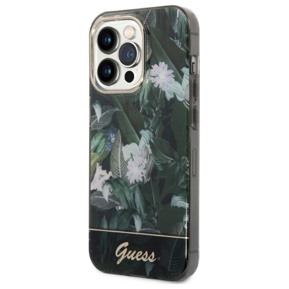 Guess case for iPhone 14 Pro 6,1&quot; GUHCP14LHGJGHA green hardcase Jungle Collection 3666339064426