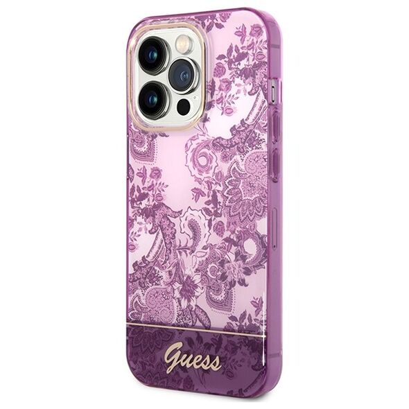 Guess case for iPhone 14 Pro Max 6,7&quot; GUHCP14XHGPLHF fuchsia hardcase Porcelain Collection 3666339064396