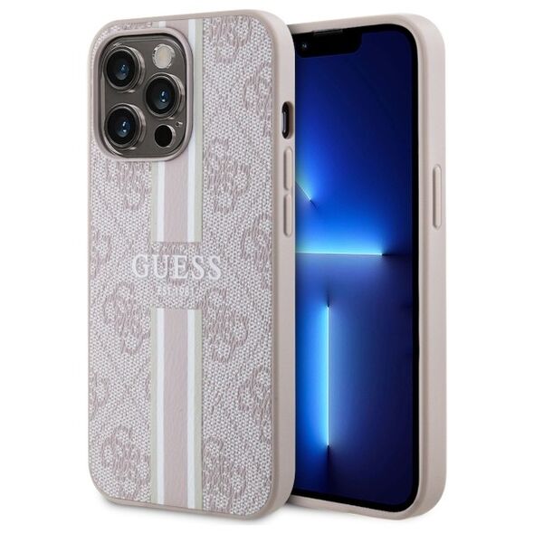 Guess case for iPhone 13 Pro 6,1&quot; GUHMP13LP4RPSP pink harcase Magsafe 4G Printed Stripes 3666339119850