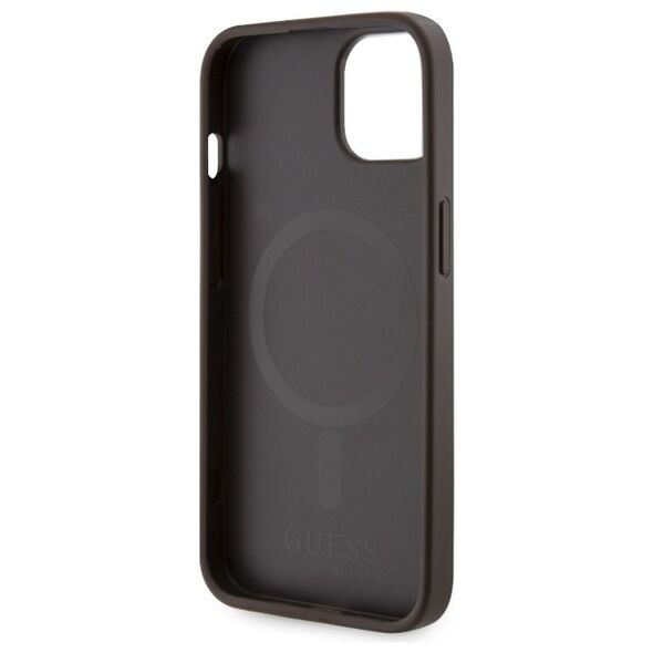 Guess case for iPhone 14 Plus 6,7&quot; GUHMP14MP4RPSW brown harcase Magsafe 4G Printed Stripes 3666339119782