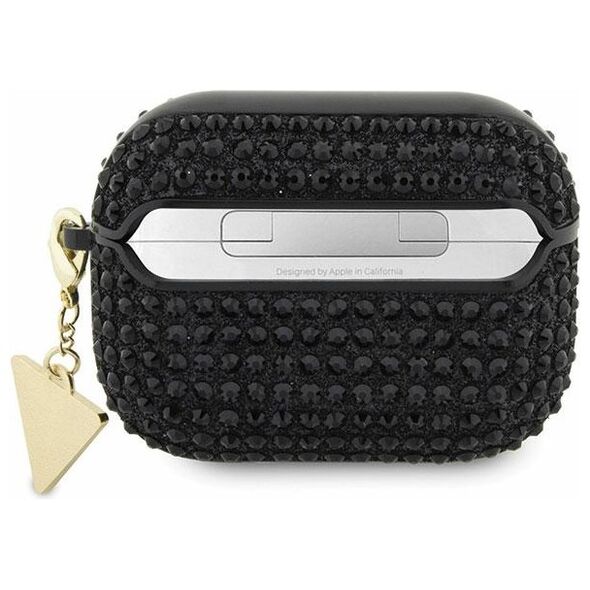 Guess case for AirPods Pro GUAPHDGTPK black Rhinestone Triangle Charm 3666339120603