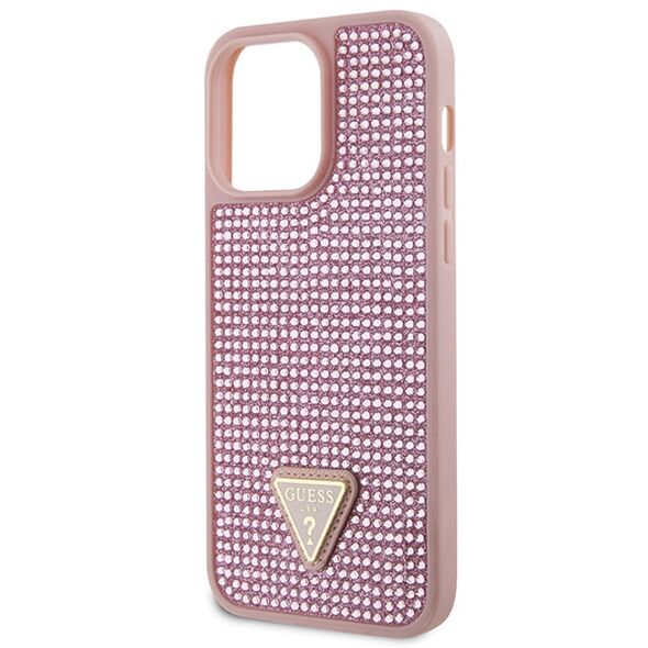 Guess case for iPhone 14 Pro Max 6,7&quot; GUHCP14XHDGTPP pink hardcase Rhinestone Triangle 3666339120122
