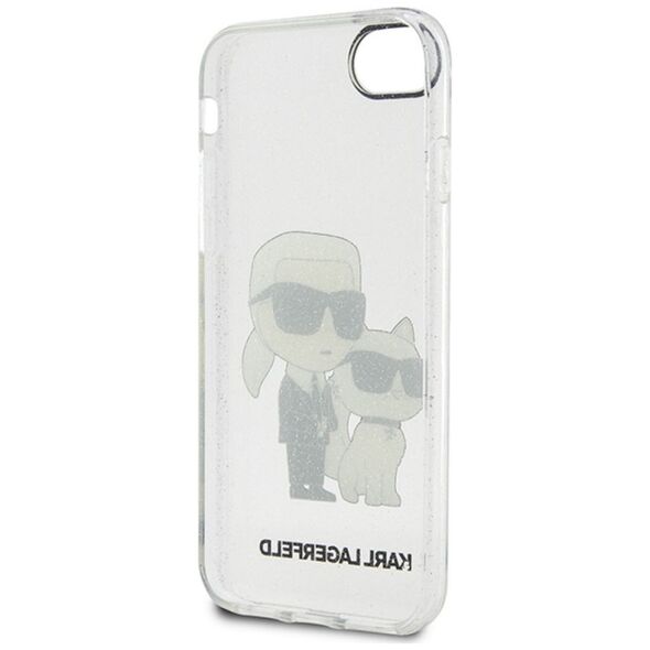 Karl Lagerfeld case for iPhone 7 / 8 / SE KLHCI8HNKCTGT transparentne hardcase IML Glitter NFT Karl&Choupette 3666339118822
