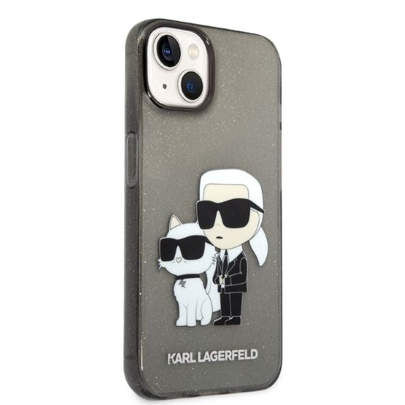 Karl Lagerfeld case for iPhone 14 Plus 6,7&quot; KLHCP14MHNKCTGK black hardcase Gliter Karl&Choupette 3666339087210