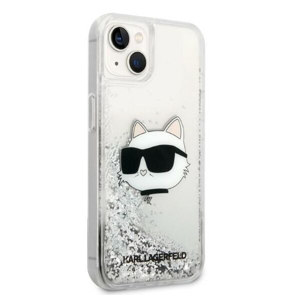 Karl Lagerfeld case for iPhone 14 Plus 6,7&quot; KLHCP14MLNCHCS silver hardcase Glitter Choupette Head 3666339086930
