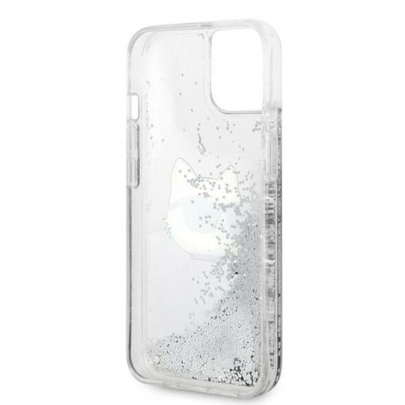 Karl Lagerfeld case for iPhone 14 Plus 6,7&quot; KLHCP14MLNCHCS silver hardcase Glitter Choupette Head 3666339086930