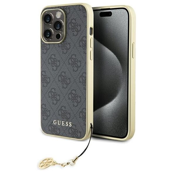 Guess case for iPhone 15 Pro Max 6,7&quot; GUHCP15XGF4GGR gray HC PU 4G Charm 3666339171698