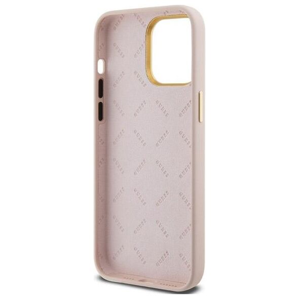 Guess case for iPhone 15 Pro Max 6,7&quot; GUHCP15XSMBSLP pink HC SILICONE SCRIPT METAL LOGO & FRAME 3666339149215