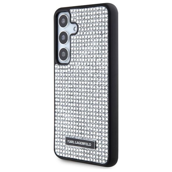 Karl Lagerfeld case for Samsung Galaxy S24 KLHCS24SHDSPRS silver HC RHINESTONE LOGO METAL PLATE 3666339241902