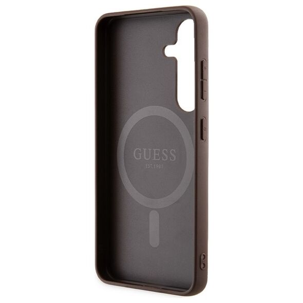Guess case for Samsung Galaxy S24 GUHMS24SG4GFRW brown HC MAGSAFE PU 4G RING CLASSIC LOGO 3666339241483