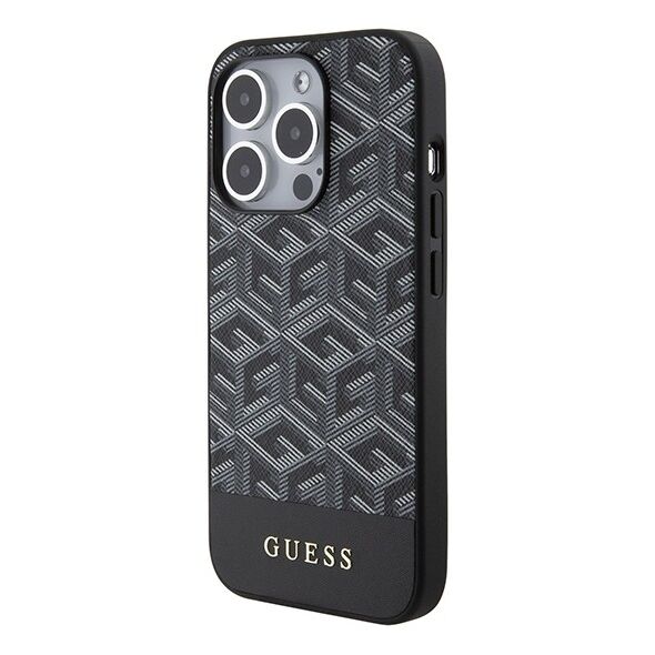 Guess case for iPhone 14 Pro Max 6,7&quot; GUHMP15XHGCFSEK black HC MAGSAFE GCUBE PU STRIPE 3666339194734