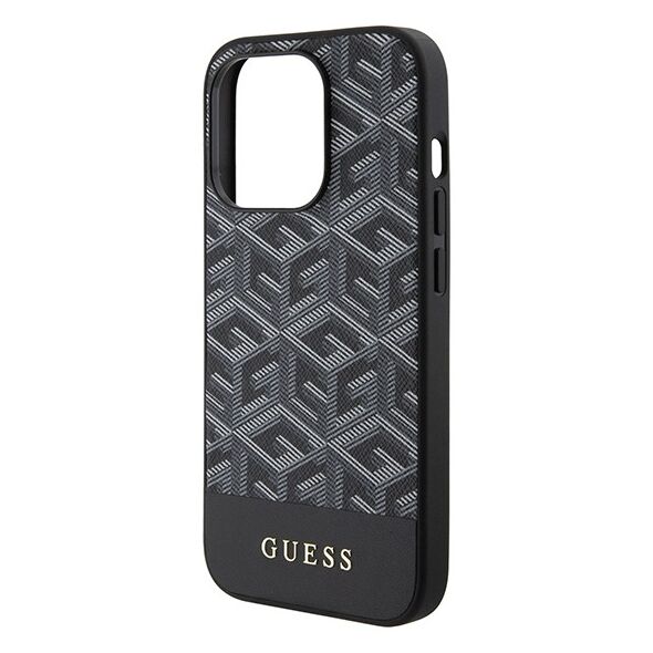 Guess case for iPhone 14 Pro Max 6,7&quot; GUHMP15XHGCFSEK black HC MAGSAFE GCUBE PU STRIPE 3666339194734