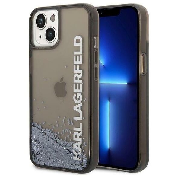 Karl Lagerfeld case for iPhone 14 Pro 6,1&quot; KLHCP14LLCKVK black hard case Magsafe Liq Glitter Elong 3666339091569