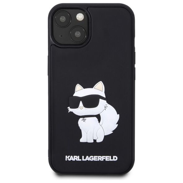 Karl Lagerfeld case for iPhone 14 Plus 6,7&quot; KLHCP14M3DRKHNK black hardcase 3D Rubber Choupette NFT 3666339122676