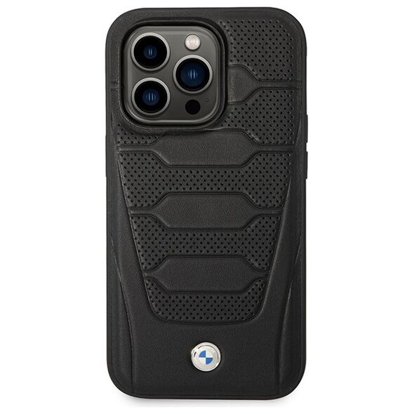 BMW case for iPhone 14 Pro Max 6,7&quot; BMHMP14X22RPSK black hard case Leather Seats Pattern MagSafe 3666339089177