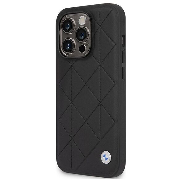 BMW case for iPhone 14 Pro 6,1&quot; BMHCP14L22RBDK black Sign HC Leather Quilted 3666339066468