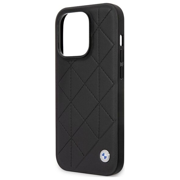 BMW case for iPhone 14 Pro 6,1&quot; BMHCP14L22RBDK black Sign HC Leather Quilted 3666339066468