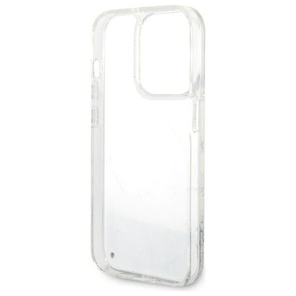 Guess case for iPhone 14 Pro 6,1&quot; GUHCP14LLCSGSGH white hard case Liquid Glitter Marble 3666339127329