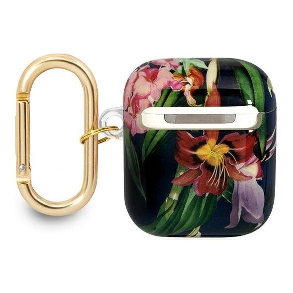 Guess case for AirPods 1 / 2 GUA2HHFLB blue Flower 3666339041878