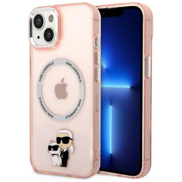 Karl Lagerfeld case for iPhone 14 6,1&quot; KLHMP14SHNKCIP pink hardcase Magsafe IML NFT K&C 3666339087562