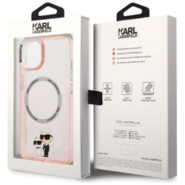 Karl Lagerfeld case for iPhone 14 6,1&quot; KLHMP14SHNKCIP pink hardcase Magsafe IML NFT K&C 3666339087562