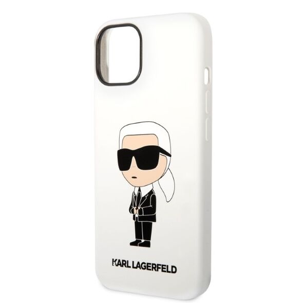 Karl Lagerfeld case for iPhone 14 Plus 6,7&quot; KLHCP14MSNIKBCH white hardcase Silicone Ikonik 3666339086619