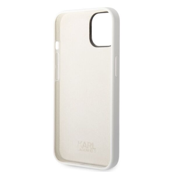 Karl Lagerfeld case for iPhone 14 Plus 6,7&quot; KLHCP14MSNIKBCH white hardcase Silicone Ikonik 3666339086619