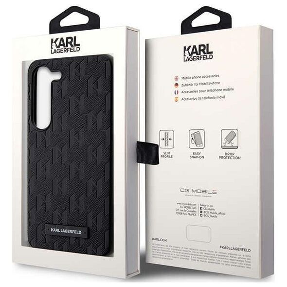 Karl Lagefeld case for Samsung Galaxy S23 Plus KLHCS23MSAKLHPK black HC Saffiano Mono Logoplate 3666339117924