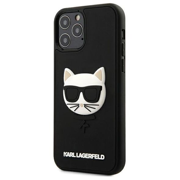 Karl Lagerfeld case for iPhone 12 / 12 Pro 6,1&quot; KLHCP12MCH3DBK black hard case 3D Rubber Choupette 3700740482483